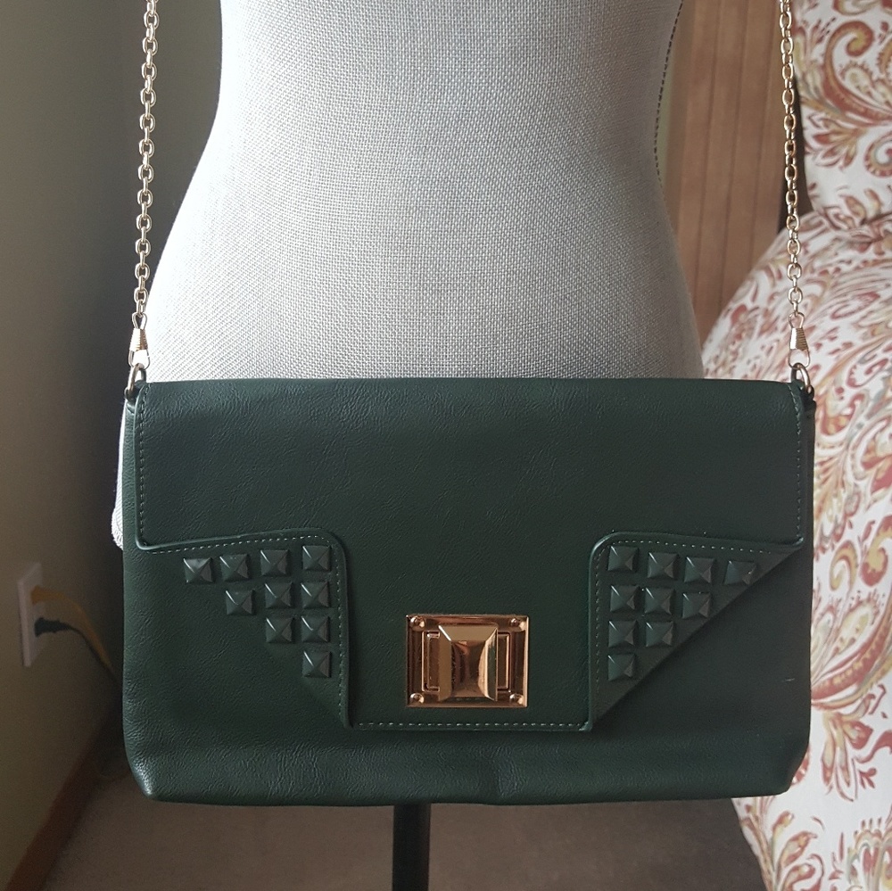 Faux forest green purse